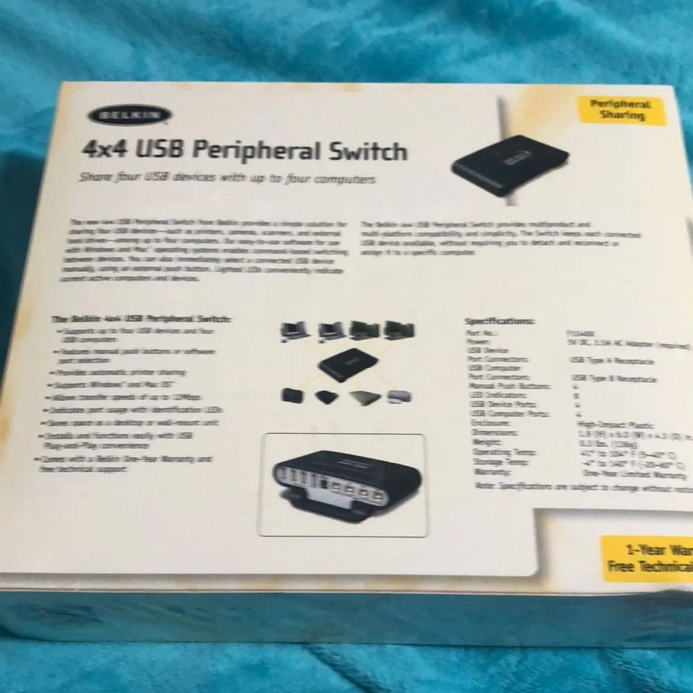 NIB 4x4 USB Peripheral switch
